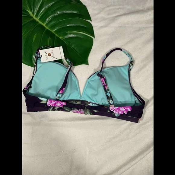 NWD‎ $20 Shade & Shore V Wire Floral Bralette Bikini Top [ SZ Medium ] #3288 - Picture 7 of 12